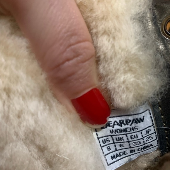 BEARPAW SIREN 1235W Suede Leather Shearling Fur Lace Up Boots Women’s 8 - Picture 10 of 11